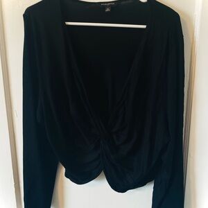 Banana Republic Black Tie Front Blouse